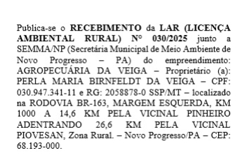 foto Not&iacute;cia Novo Progresso